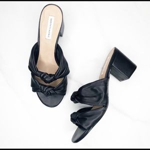 Saks Fifth Avenue Leather Block Heel Mule Sandal